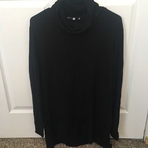 Black cowl neck top